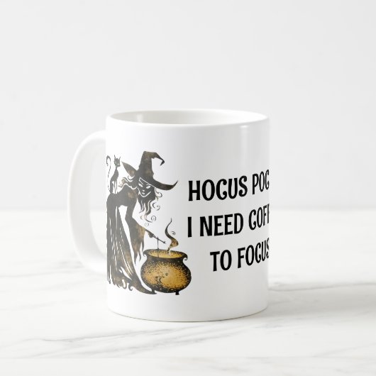 Hexe und Katze Kaffeetasse (Vorderseite Links)