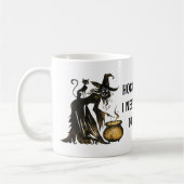 Hexe und Katze Kaffeetasse (Links)