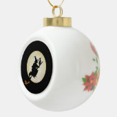 Hexe und Katze Keramik Kugel-Ornament (Rechts)