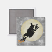 Hexe und Katze Magnet (Vorderseite/Rückseite)