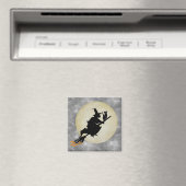 Hexe und Katze Magnet (In Situ (Geschirrspüler))