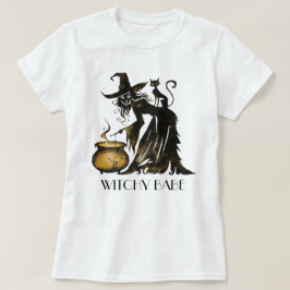 Hexe und Katze T-Shirt