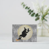 Hexe und Katze Visitenkarte (Stehend Vorderseite)