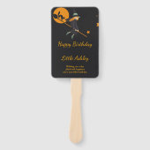 Hexe und Katzengeburt Fächer (Vorderseite)