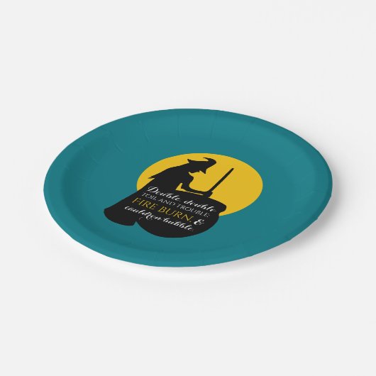 Hexe und Mond Magic Zauber Papiertüte Pappteller (Schrägansicht)