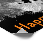Hexe und MondHalloween anpassbar Poster (Ecke)