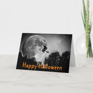 Hexe und MondHalloween - Anpassbare Karte