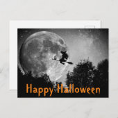Hexe und MondHalloween - individuell anpassbare Po Postkarte (Vorne/Hinten)