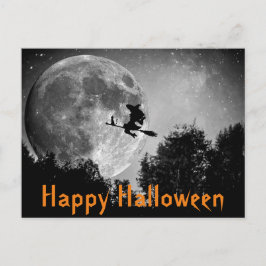 Hexe und MondHalloween - individuell anpassbare Po Postkarte