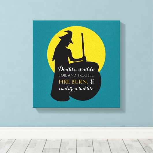 Hexe und Mondzauber-Zauber-Leinwand drucken Leinwanddruck (Insitu (Holzboden))