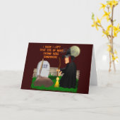 Hexe-und Newt-Halloween-Gruß-Karte Karte (Gelbe Blume)