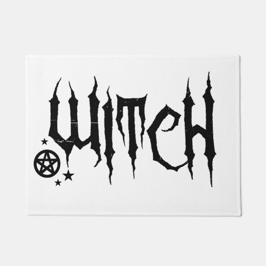 Hexe und Pentagramm-Tür-Matte Fußmatte (Vorderseite)