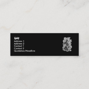 Hexe und Puppe Halloween Mini Visitenkarte