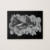 Hexe und Puppe Halloween Puzzle (Horizontal)