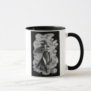 Hexe und Puppe Halloween Tasse