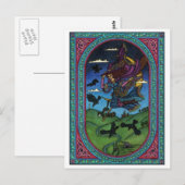 Hexe und Raben Postkarte (Vorne/Hinten)