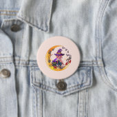 Hexe und Schwarze Katze Button (Beispiel)