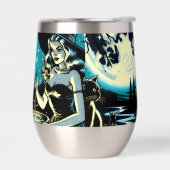 Hexe und Schwarze Katze Halloween (Links)
