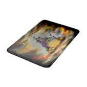 Hexe und schwarze Katze, Happy Halloween! Badematte (Schrägansicht)