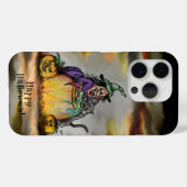 Hexe und schwarze Katze, Happy Halloween! Case-Mate iPhone Hülle (Rückseite (Horizontal))
