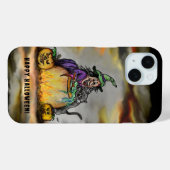 Hexe und schwarze Katze, Happy Halloween! Case-Mate iPhone Hülle (Rückseite (Horizontal))