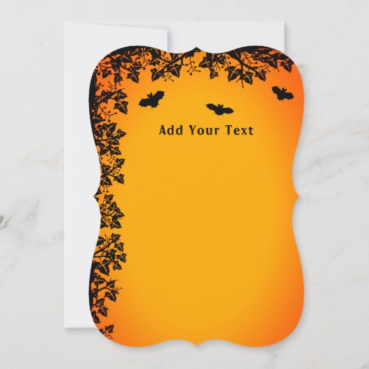 Hexe und schwarze Katze, Happy Halloween! Einladung (Rückseite)