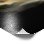 Hexe und schwarze Katze, Happy Halloween! Fotodruck (Ecke)