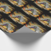 Hexe und schwarze Katze, Happy Halloween! Geschenkpapier (Ecke)