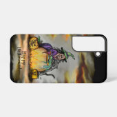 Hexe und schwarze Katze, Happy Halloween! Samsung Galaxy Hülle (Rückseite (Horizontal))