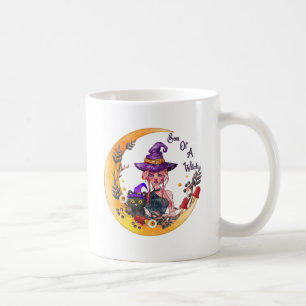 Hexe und Schwarze Katze Kaffeetasse