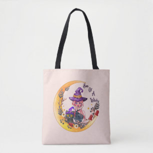 Hexe und Schwarze Katze Tasche