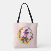 Hexe und Schwarze Katze Tasche (Rückseite)
