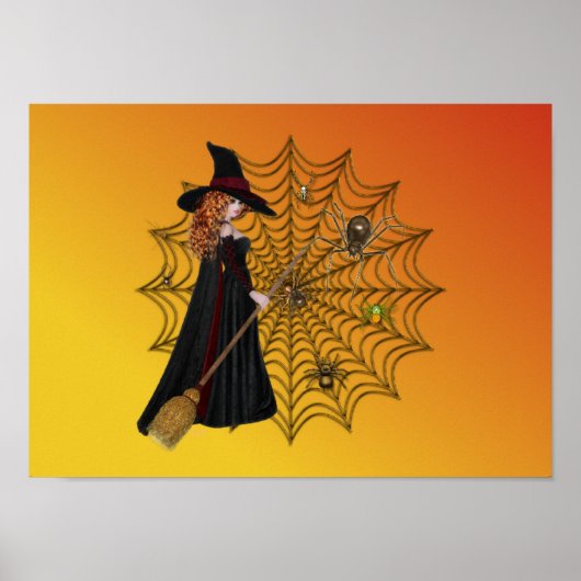 Hexe und Webposter Poster (Vorne)