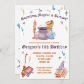 Hexe und Zauberer, magische Brautpartei Einladung (Vorne/Hinten)