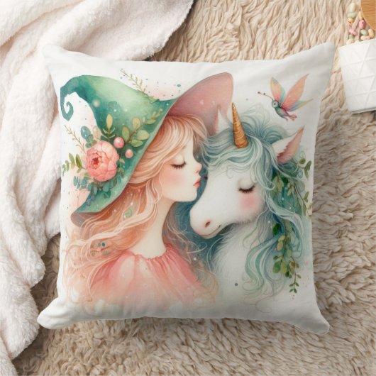 Hexe Unicorn Magic Fantasy Art Boho Wohngestaltung Kissen (Decke)