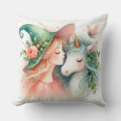 Hexe Unicorn Magic Fantasy Art Boho Wohngestaltung Kissen (Vorderseite)