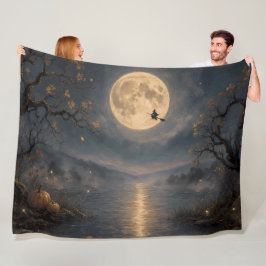 Hexe unter Vollmond-Gothic-Halloween-See Fleecedecke
