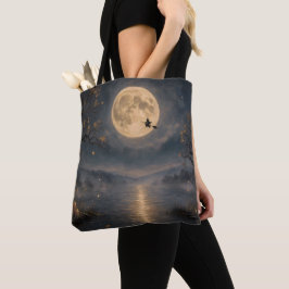 Hexe unter Vollmond-Gothic-Halloween-See Tasche