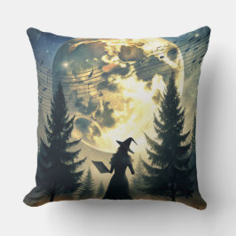 Hexe unter Vollmond verzauberte Nacht Kissen
