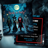 Hexe, Vampire, Dracula und Mummy-Halloween-Party Einladung