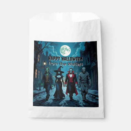 Hexe, Vampire, Dracula und Mummy-Halloween-Party Geschenktütchen (Vorderseite)