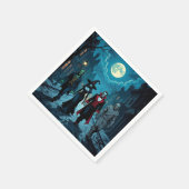Hexe, Vampire, Dracula und Mummy-Halloween-Party Serviette (Ecke)