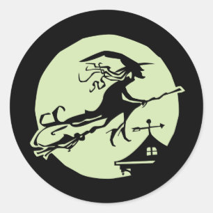 Hexe Vane Moon Runder Aufkleber