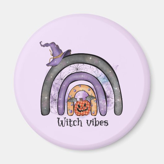 Hexe Vibes Black Rainbow Magnet (Vorne)