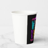 Hexe Vibes Halloween Neon Checkered Bow Pappbecher (Rechts)