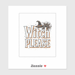 Hexe Vintage Witch Bitte Halloween-Vektordesign_1 Aufkleber