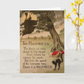 Hexe Vollmond Pumpkin Black Cat Karte (Gelbe Blume)