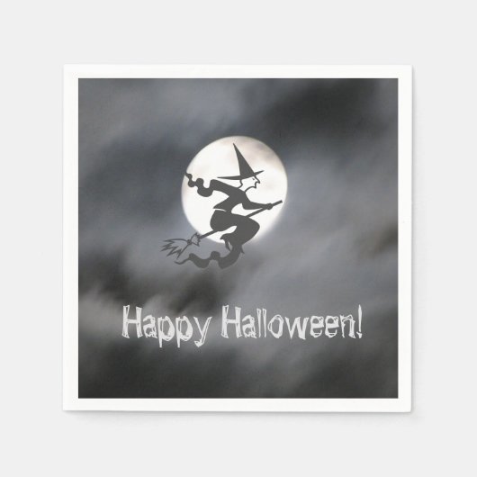 Hexe Vollmond Serviette (Vorderseite)