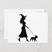 Hexe Walking Franchie Feiertagspostkarte (Vorne/Hinten)