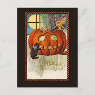Hexe-Wand-Halloween Postkarte